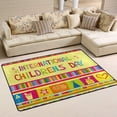 thumbnail image 2 of SKYSONIC Area Rug Carpet Happy Children's Day Doormat for Hardwood Floor Entrance Living Room Bedroom 24x36 Inch, 2 of 6