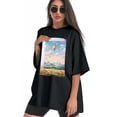 thumbnail image 3 of Plus Size Shirt for Women Black Tops for Women Short Sleeves Shirt for Women Balloon T Shirt Crewneck Shirt for Women XL, 3 of 5