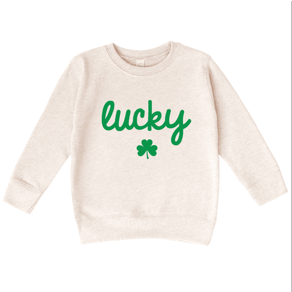Bump and Beyond Designs Lucky St. Patrick's Day Sweatshirt for Boys and Girls and Girls (Natural 2T)