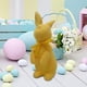 thumbnail image 4 of Figura de conejito flocado Decoración de Pascua Lindo regalo de Pascua Adorno de mesa para amarillo, 4 of 5