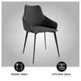 thumbnail image 5 of LeisureMod Sonnet Dining Chair, Mid-Century Modern Ergonomic Armchairs with Upholstered Seating and Sturdy Iron Legs for Kitchen and Dining Room (Grey), 5 of 10