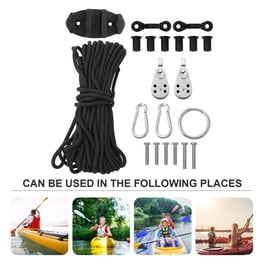PactradeMarine Kayak Canoe Boat Anchor Trolley Kit With 29ft Rope, Pulleys, Cleat & Hardware