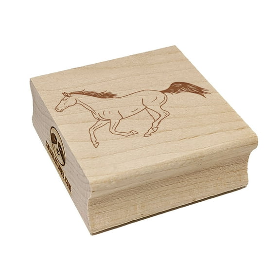 Thoroughbred Race Horse Running Square Rubber Stamp Stamping Scrapbooking Crafting - Small 1.25in