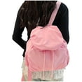 thumbnail image 5 of workcargo Women's Pink Nylon Backpack - Lightweight Water-Resistant, Adjustable Straps, Drawstring Flap, Free Size - Ideal for Commute, School & Weekend Travel, 5 of 5