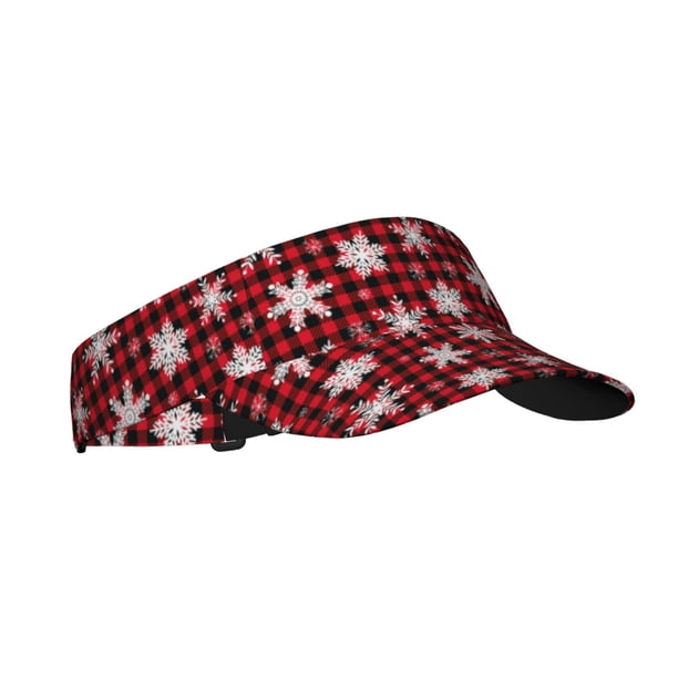 Balery Snowflake red plaid Gorra deportiva con visera ajustable para mujer y hombre (talla única)
