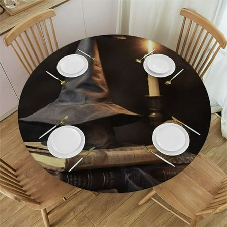 

Autua Wizard Hat Round Table Cover Stain Resistant & Washable for Indoor Outdoor Dining Wedding Parties - 100% Polyester Fiber 31 -35