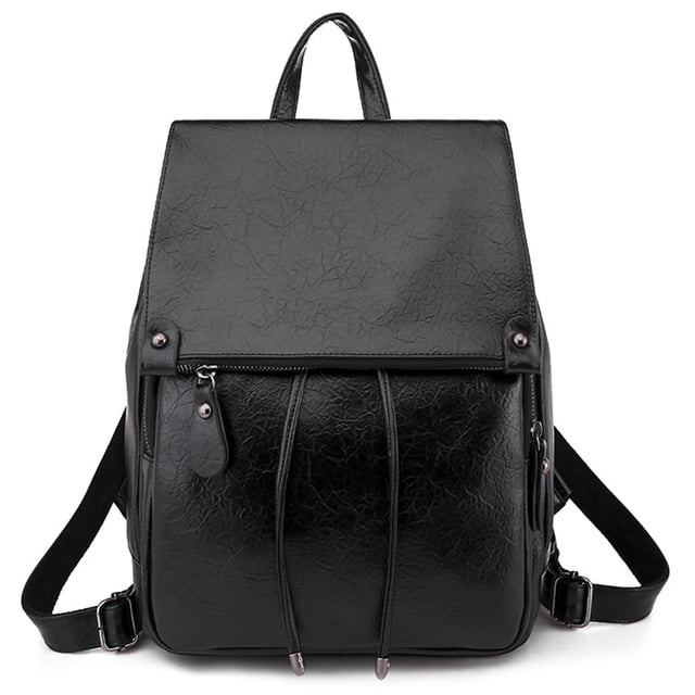 Womens Faux Leather Backpack Solid Color Fashion Mini Backpack Casual Daypack
