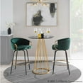 thumbnail image 3 of LumiSource Black Metal, Gold Metal, Emerald Green Velvet Claire Counter Stool - Set of 2, 3 of 12