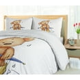 thumbnail image 5 of Ambesonne Bear Duvet Cover Set, Teddy Bear Rain Umbrella, 2-Calking, Sand Brown Yellow Blue, 5 of 7