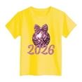 thumbnail image 4 of Ketyyh-chn99 T Shirts Toddlers Toddler Shirt Cute Fashion Leisure Casual Bow Family Short Sleeve Tee Size for 5-6 Years,Yellow, 4 of 4