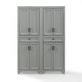 thumbnail image 2 of HomeStock French Fabulous 2-Piece Pantry Set, Distressed Gray, 15 x 47.5 x 67.75 inches, Brass Finish Metal Hardware, Modular Space-Saving Kitchen Pantry Storage Cabinet Set, 2 of 10