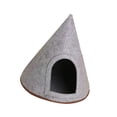 thumbnail image 1 of Nido de gato de fieltro, nido de mascotas semi cerrado, casa de cuevas semi -semienclosa triangular transpirable, acogedora cama de carpa para mascota, 1 of 9