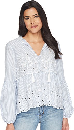 Balloon Sleeve Embroidered Blouse 
