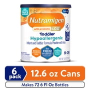 Nutramigen Hypoallergenic Powder Toddler Formula, Colic Relief from Cow's Milk Allergy Starts in 24H, 12.6 Oz Can, 6 Count
