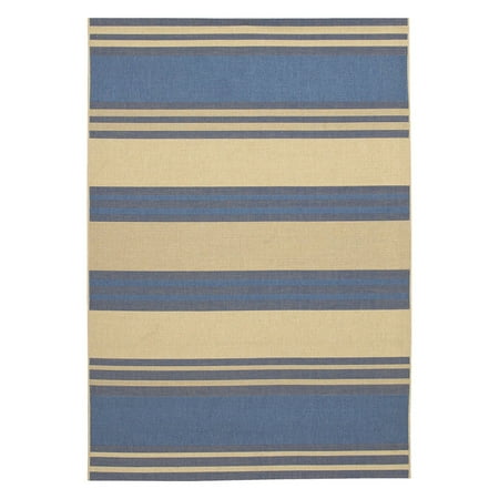 Couristan 30710123036055T 3 ft. 11 in. x 5 ft. 6 in. Five Seasons South Padre Rectangle Area Rug - Blue & Cream