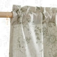 thumbnail image 6 of Curtainking Floral Kitchen Curtains Linen Cafe Curtains Sage Flower 26x36 inch Length Curtains for Living Room 2 Panels, 6 of 9