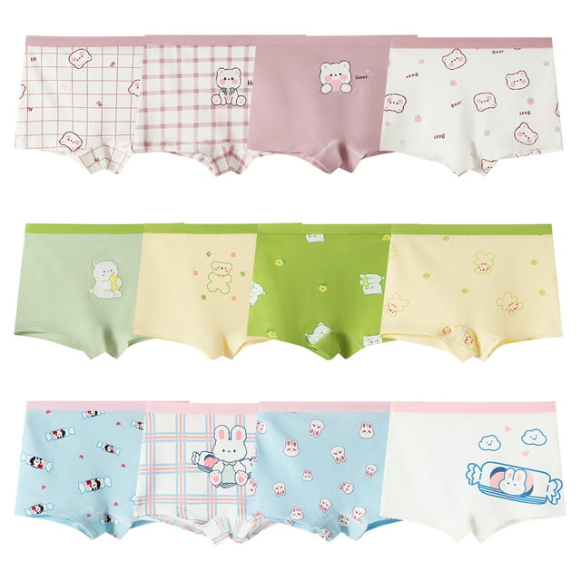Hbhpov Culottes en Coton Doux pour Enfants, Petites Filles, Culottes Garçonnes, Lot de 12