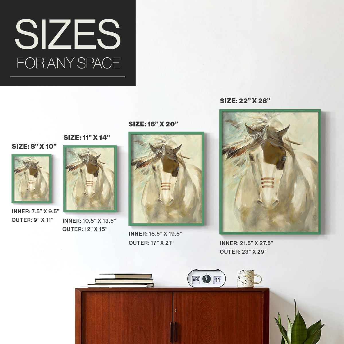 Warrior Framed Print in Green Solid Wood 11 x 14 Framed Print