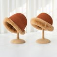 thumbnail image 3 of Bucket Hat Women's Faux Fur Hat Girls' Teddy Style Winter Hat Fisherman Hat Warm Windproof Cap, 3 of 8