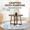 thumbnail image 4 of ROME + OAK Worton 45" Modern Farmhouse Round Dining Table, Wooden Furniture, Weathered Oak, 4 of 11