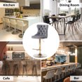 thumbnail image 7 of Swivel Bar Stools Set of 2, Adjustable Counter Height Barstools with Nailheads Trim, Button Tufted Back and Golden Footrest, Velvet Upholstered Bar Chairs for Home Bar Kitchen Island, Gray, 7 of 7