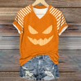 thumbnail image 7 of Halloween T Shirt Women Funny Pumpkin Face Printed Cute Tee Short Sleeve Casual Funny Halloween Party Tops, 7 of 7