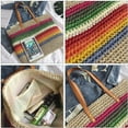 thumbnail image 3 of Women Summer Retro Straw Bag Hand-woven Colorful Large Boho Shoulder Bag Handle Beach Handbags with Leather Shoulder Strap, 3 of 8