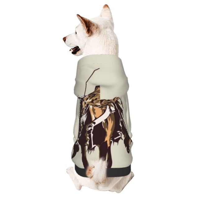 Balery Vintage Cowboy Riding Horse Sudadera con Capucha para Perros Pequeños – Ropa para Mascotas, Disfraz para Perros y Gatos, Ideal para Fiestas y Cosplay-X-Small