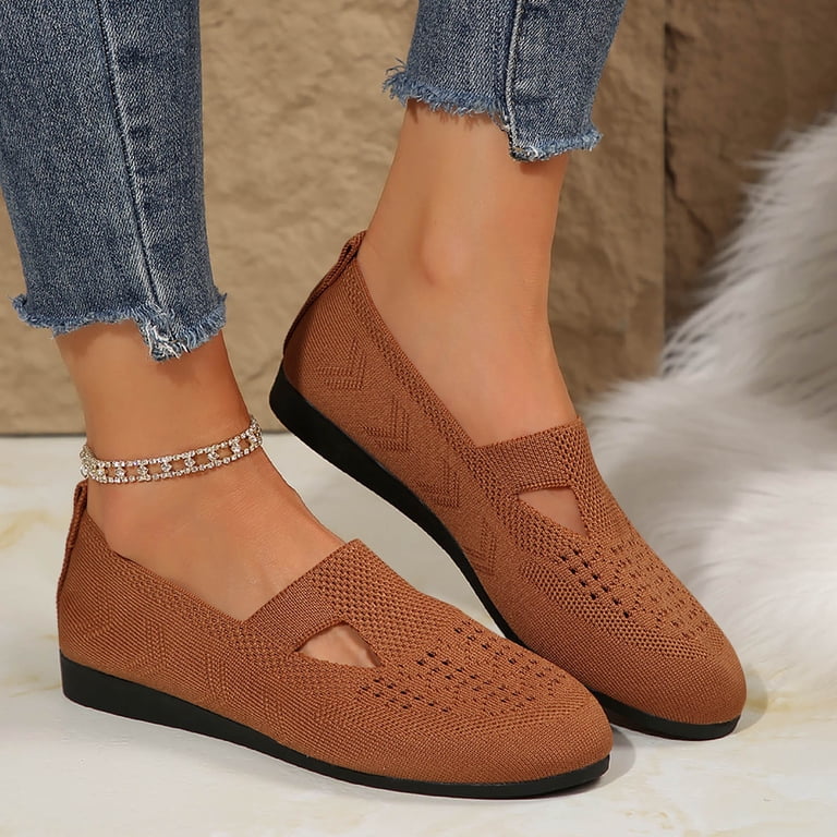 Xfvqtps Womens Casual Knit Loafers Super Soft Lightweight  display picture 3