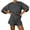 Dark Gray, variant on Women 2 Piece Outfits 3/4 Sleeve Tops and Elastic Waist Shorts Lounge Sets