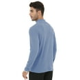 thumbnail image 4 of Men's Lightweight Pullover Sweatshirt Long Sleeve Casual Knit Top Soft Comfortable Streetwear & Lounge Wear Grey blue S, 4 of 10