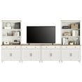 thumbnail image 3 of WAMPAT Television Stands with Bookshelves for TVs up to 75", Farmhouse Wall Unit TV Stand with 8 Doors & 4 Drawer, Media Console Table for Living Room, Bedroom & Home Theater, White, 3 of 6