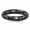 Solid Titanium Black Titanium Domed 4mm Ring Band Size 7