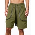 thumbnail image 5 of Besolor Men's Summer Cargo Shorts Drawstring Elastic Waist Wide Leg Casual Loose Workout Athletic Short Pants with Pocket(X-Large,Army Green), 5 of 5