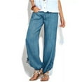 thumbnail image 2 of GZWYHT Linen Pants,Wide Leg Pants,Solid Loose Pants Casual Women Fashion Trouser Buttons Leg Cotton Wide And Plus Size Pants,Flowy Pants,High Waisted Pants,Baggy Pants,Blue,XL, 2 of 6