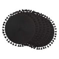 thumbnail image 1 of DII Woven Placemat Collection Round, 14.75" Diameter, Black Tassel, 6 Piece, 1 of 6