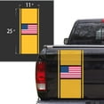 thumbnail image 2 of American USA Flag Racing Stripes Truck Tailgate Vinyl Decal Sticker Sport Lines Styling Straight Lines Compatible with Most Pickup Trucks - Back Graphic Sporting (11" x 25", Imitation Gold), 2 of 8