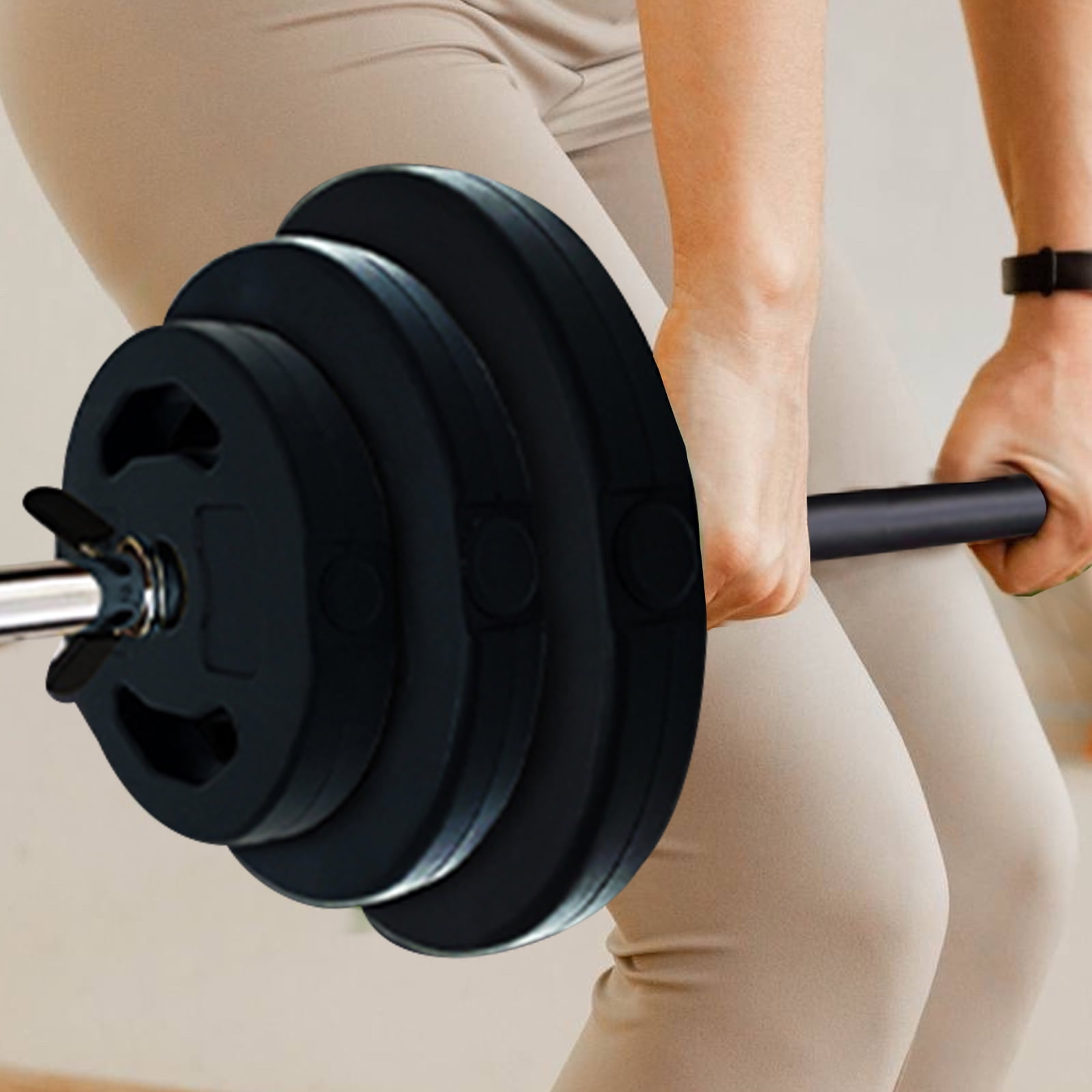 20KG/44LB Barbell Weight Set with PU Coated Plates, 2 Bars & Shoulder Pad for Home Gym Strength Training