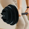 thumbnail image 6 of 20KG/44LB Barbell Weight Set with PU Coated Plates, 2 Bars & Shoulder Pad for Home Gym Strength Training, 6 of 9