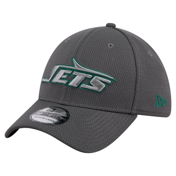 Men's New Era Graphite New York Jets  Main 39THIRTY Flex Hat