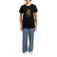 thumbnail image 4 of CafePress - Ireland Irish Golden Harp Women's Dark Pajamas - Women's Short Sleeve Print T-Shirt and Pants Dark Cotton Pajama Set, 4 of 7