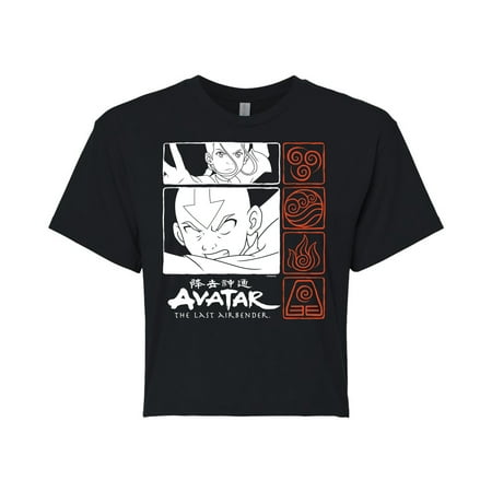 Avatar: The Last Airbender - Grid - Juniors Cropped Cotton Blend T-Shirt