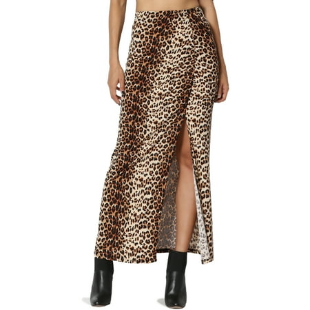 Long Fitted Slit Print Skirts