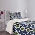 thumbnail image 5 of Ambesonne Orient Quilted Bedspread Set 2 Pcs, Orient Mandala, Twin Size, Olive Green Dark Blue, 5 of 6