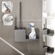 thumbnail image 1 of Cepillo de inodoro montado en la pared, sin taladro | Juego de limpieza de baño de plástico | Estantería integrada de rascador y almacenamiento | Base de drenaje | Negro, Blanco Gris | Organizador, 1 of 7