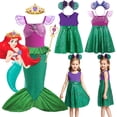 thumbnail image 2 of Disney-disfraz de la Sirenita Ariel para niña, vestido de princesa para vacaciones de verano, manga voladora, Vestidos de cumpleaños elegantes, 2024, 2 of 5