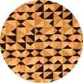 thumbnail image 1 of Ahgly Company Indoor Round Abstract Orange Modern Area Rugs, 6' Round, 1 of 4