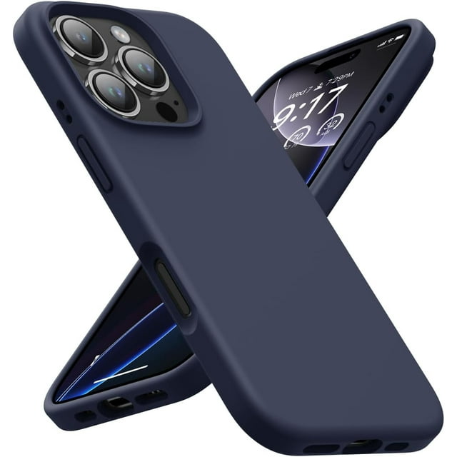 KOMI Designed for iPhone 16 Pro Max Case,Shockproof Liquid Silicone Protective Phone Case with Soft Anti-Scratch Microfiber Lining Ultra Slim Drop Protection Phone Cover 6.9 inch Midnight Blue