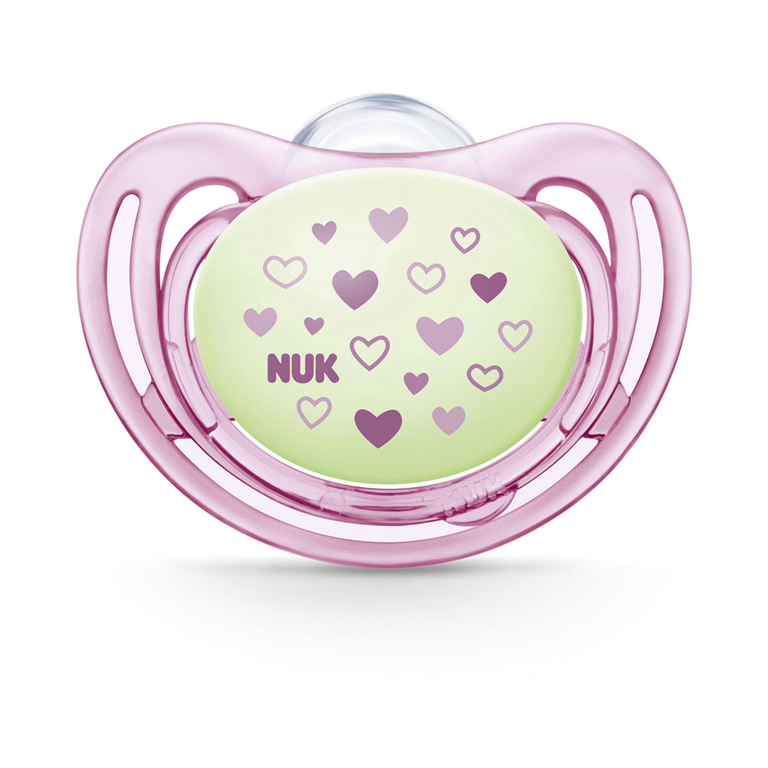 NUK Airflow Glow-in-the-Dark Pacifiers, 0-3 Months, 2-Pack