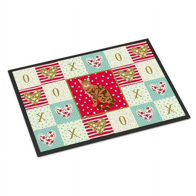 Carolines Treasures CK5741MAT Tapis Intérieur Ou Extérieur 18 x 27 Po. Bengal Cat Love